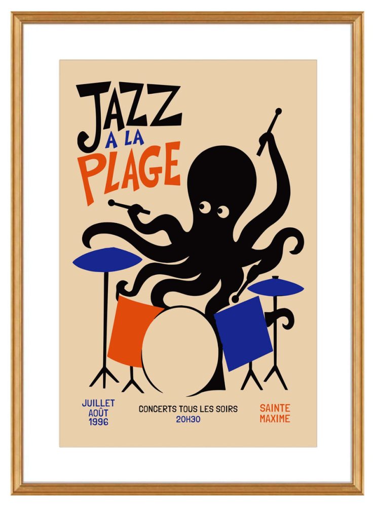 Jazz A La Plage Octopus Poster