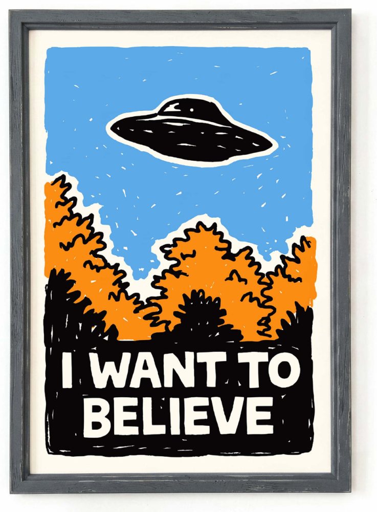 I Want Believe UFO Poster