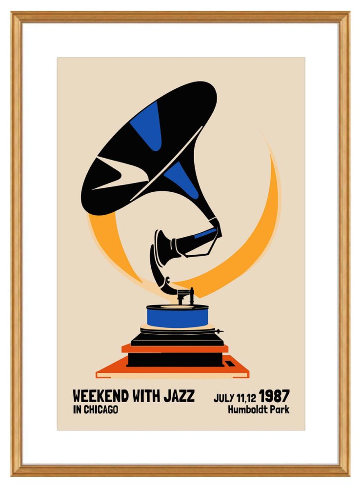 Chicago Weekend Jazz Gramophone Print
