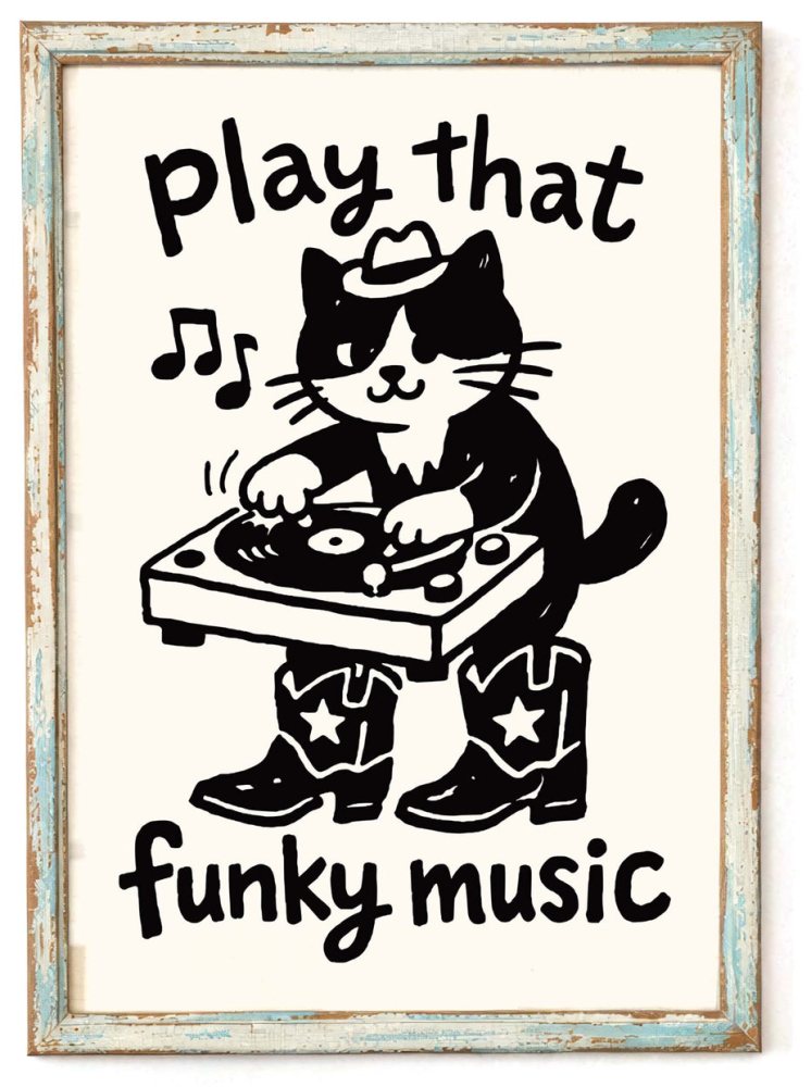 Play That Funky Music DJ Cat Poster