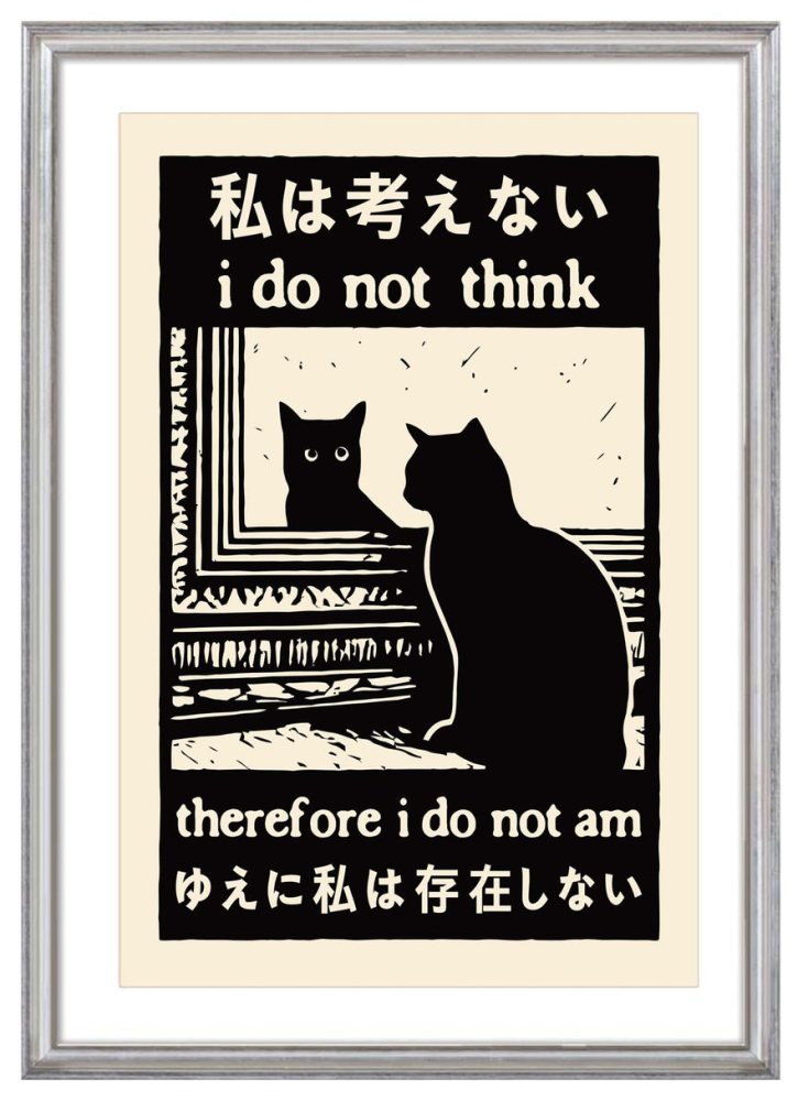 Japanese Cat Philosophy Poster Print