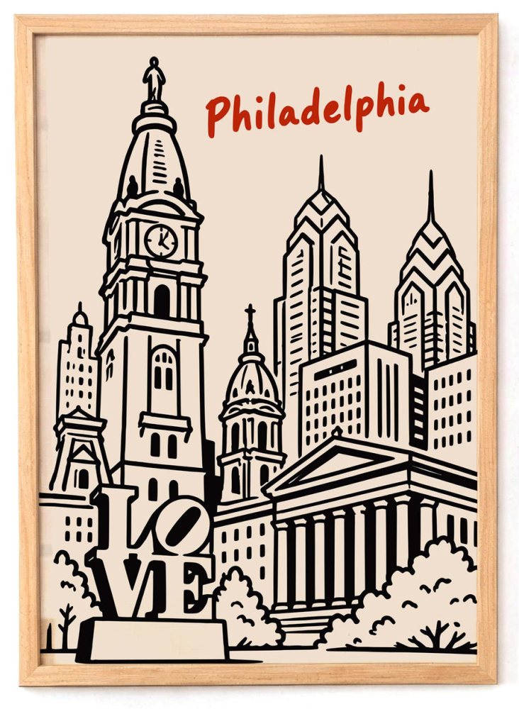 Philadelphia Skyline Travel Poster