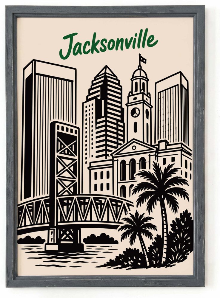 Jacksonville Skyline Travel Poster