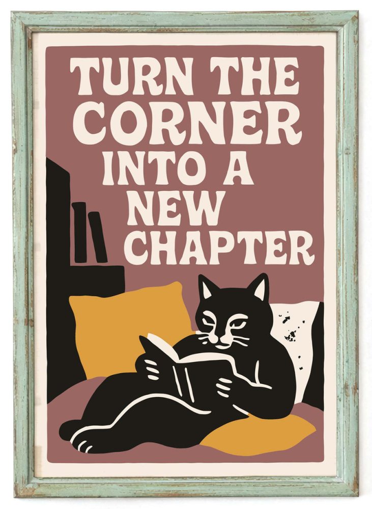 Reading Cat Quote Wall Art