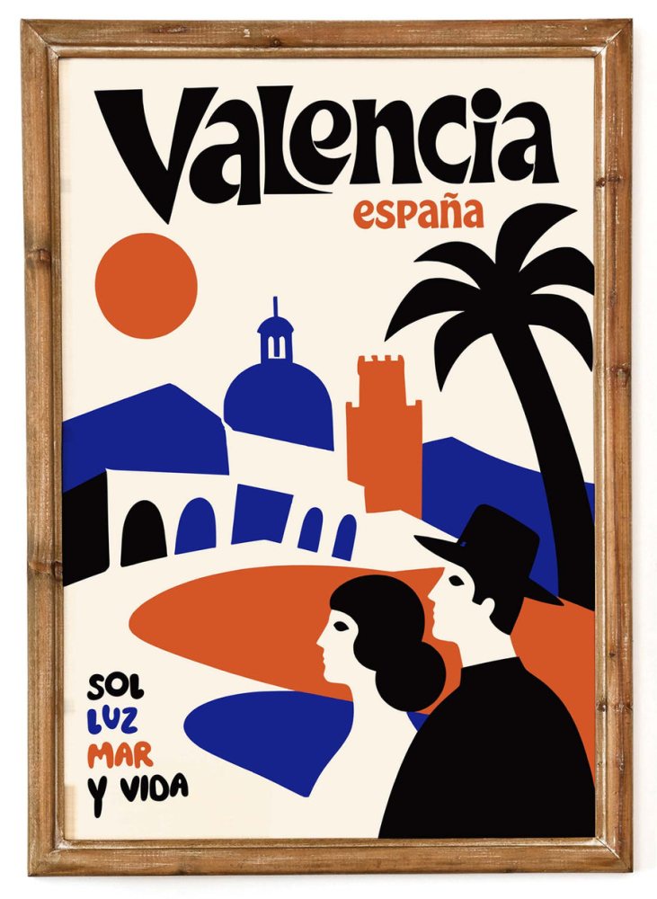 Valencia Spain Travel Poster Print