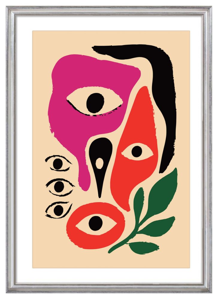Abstract Face Print Wall Decor