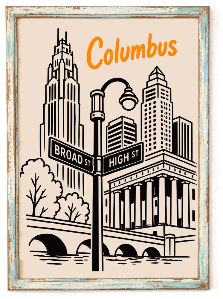 Columbus Ohio Skyline Wall Art