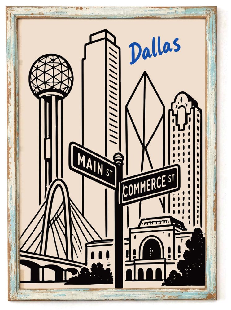 Dallas Texas Skyline Poster Print