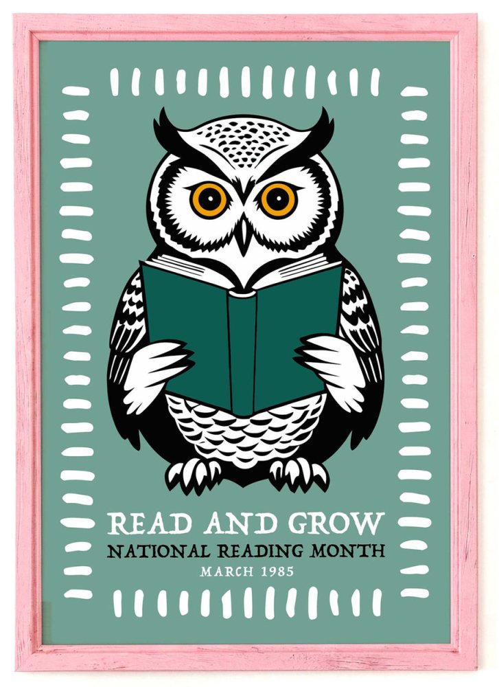Reading Owl Library Wall Art