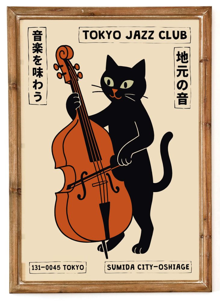 Tokyo Jazz Club Cat Print