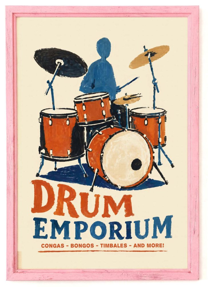 Drum Emporium Vintage Print