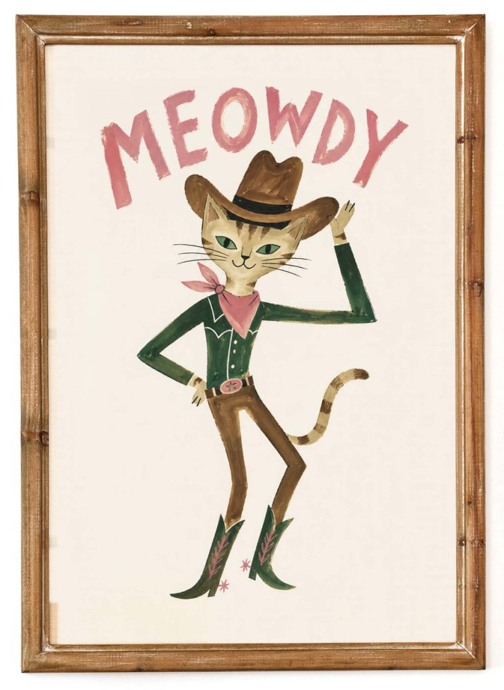 Meowdy Cowboy Cat Print