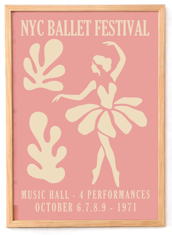 NYC Ballet Festival Vintage Pink Poster