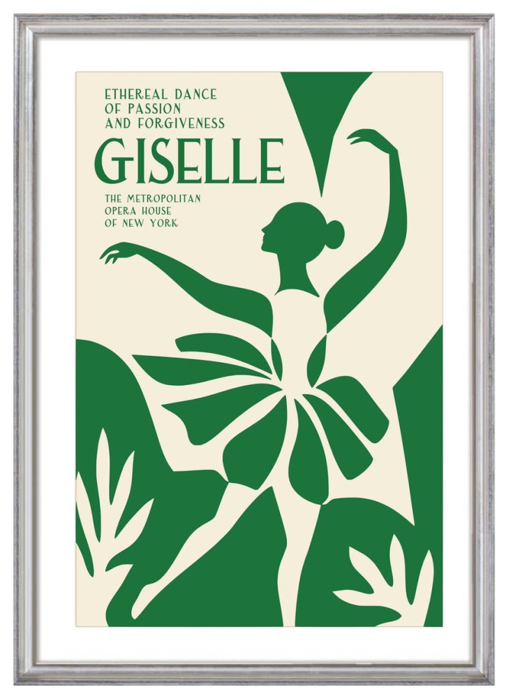Green Giselle Ballet Art Deco Poster