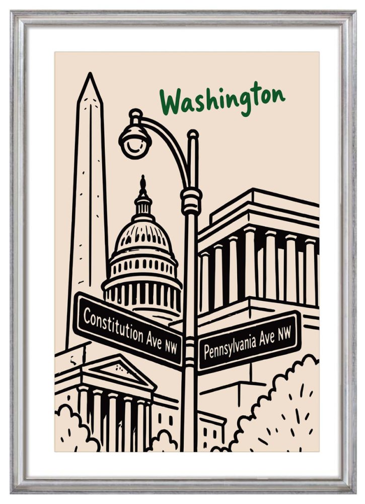 Washington DC Constitution Avenue Art Print