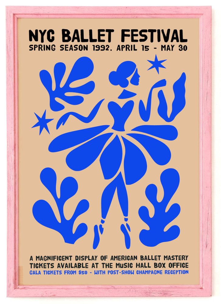NYC Ballet Festival Retro Dance Poster