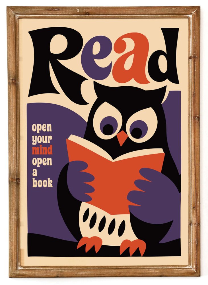 Read Owl Book Lover Poster
