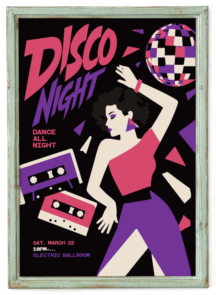 Disco Night Retro Dance Party Poster