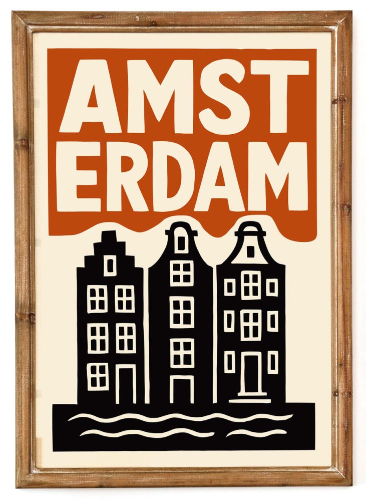 Amsterdam Travel Poster Print