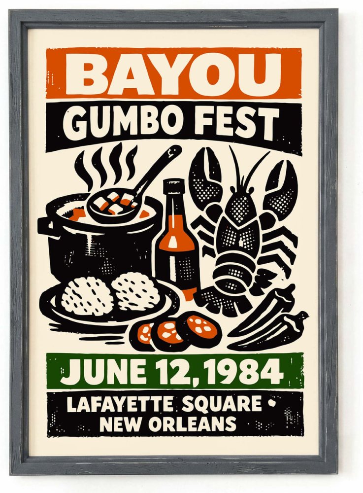 Bayou Gumbo Fest Poster Print
