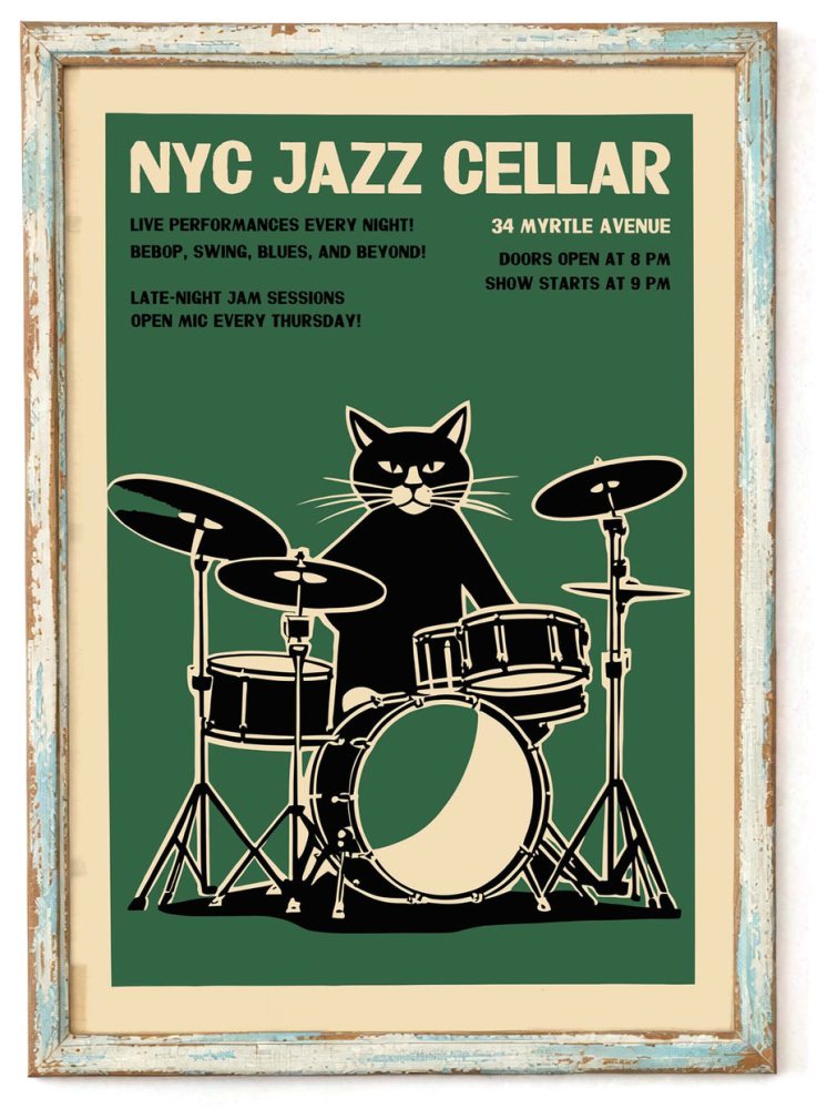 NYC Jazz Cellar Wall Art