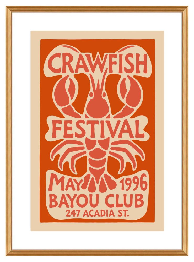 Retro Crawfish Festival Print