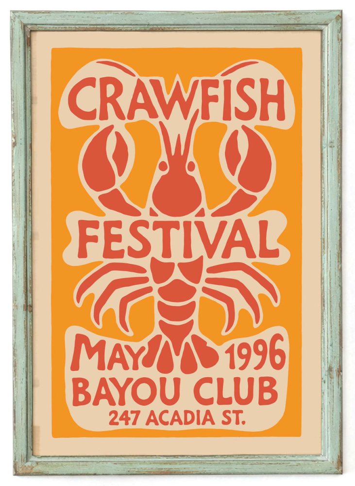 Vintage Crawfish Festival Wall Art