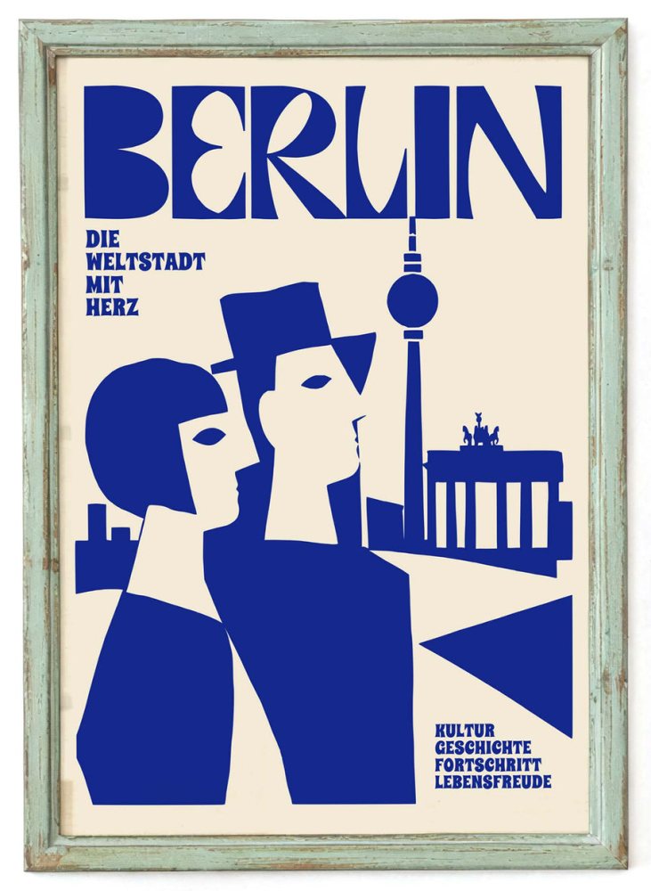 Vintage Berlin Wall Decor Poster
