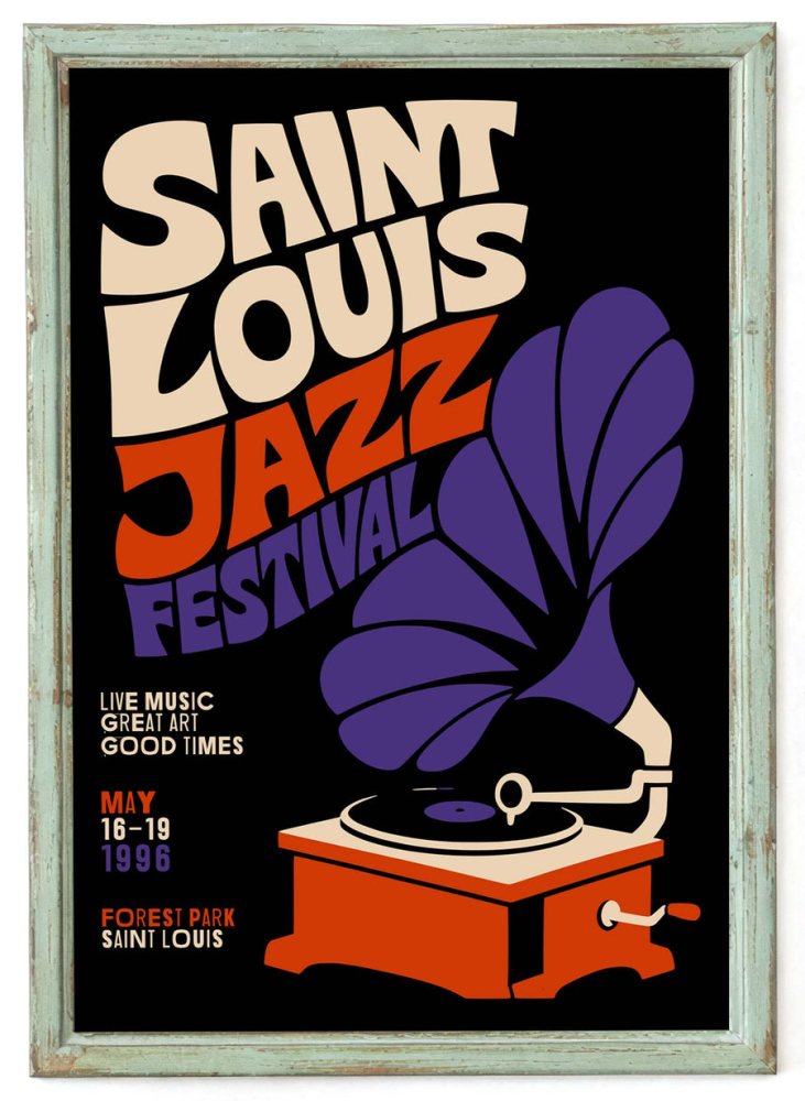 Retro Saint Louis Jazz Festival Print