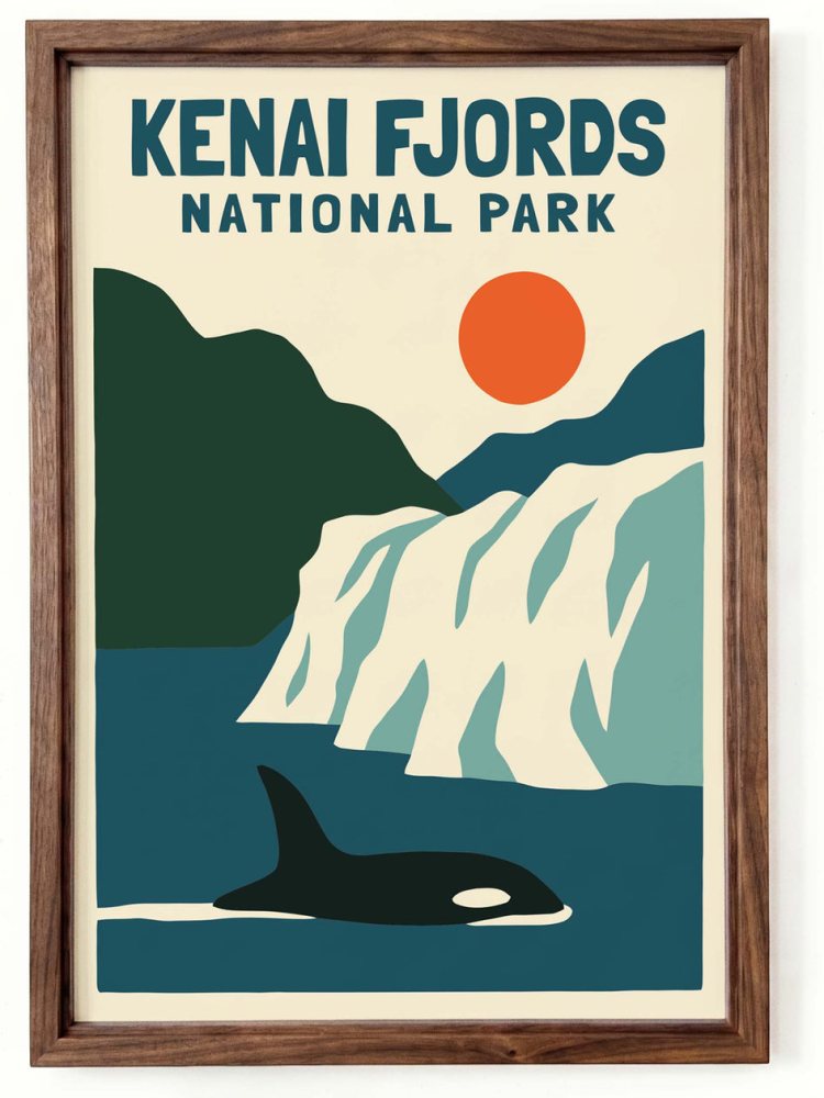 Kenai Fjords National Park Orca Poster