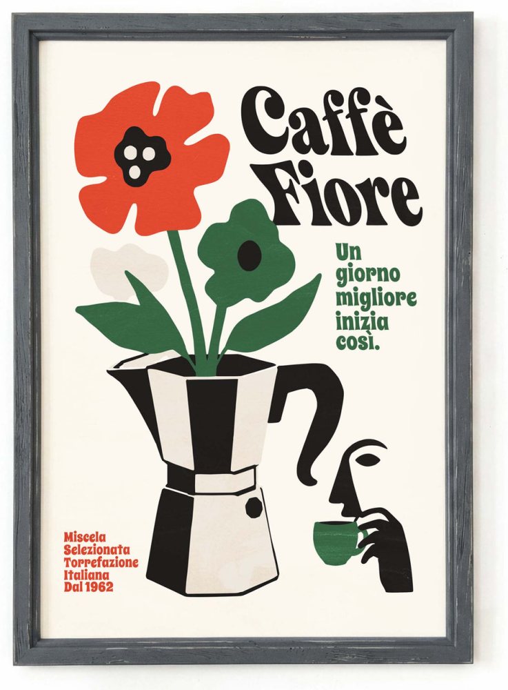 Italian Coffee Print Kitchen Decor