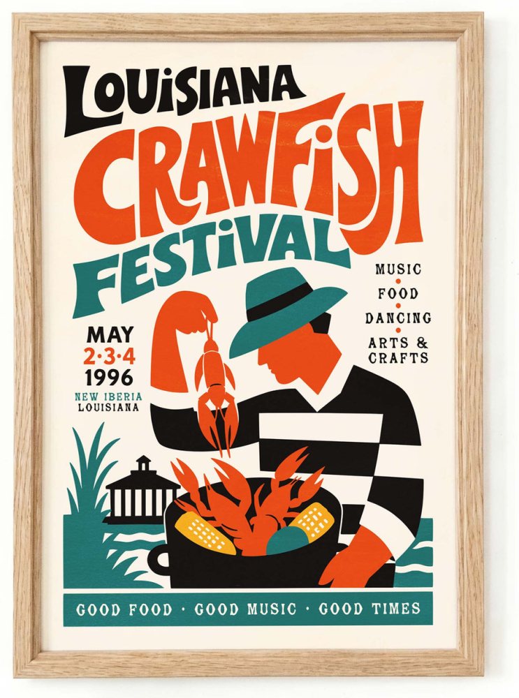 Louisiana Crawfish Festival Poster Print
