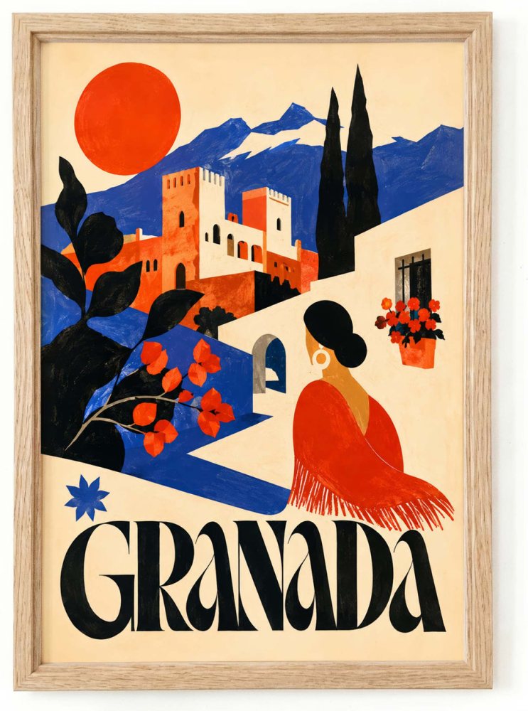 Granada Spain Travel Poster Print