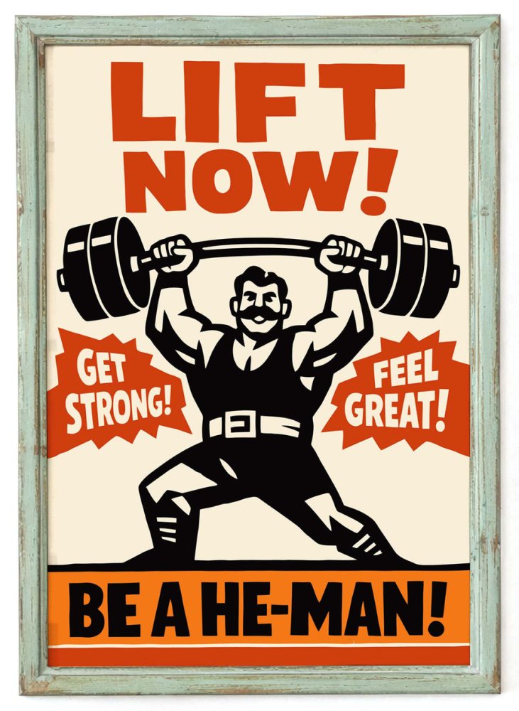 Vintage Weightlifting Motivation Gym Poster