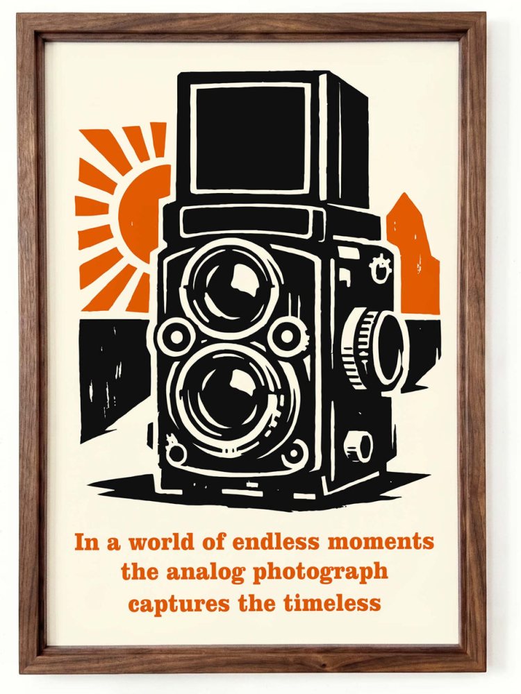 Vintage Twin Lens Camera Photography Poster