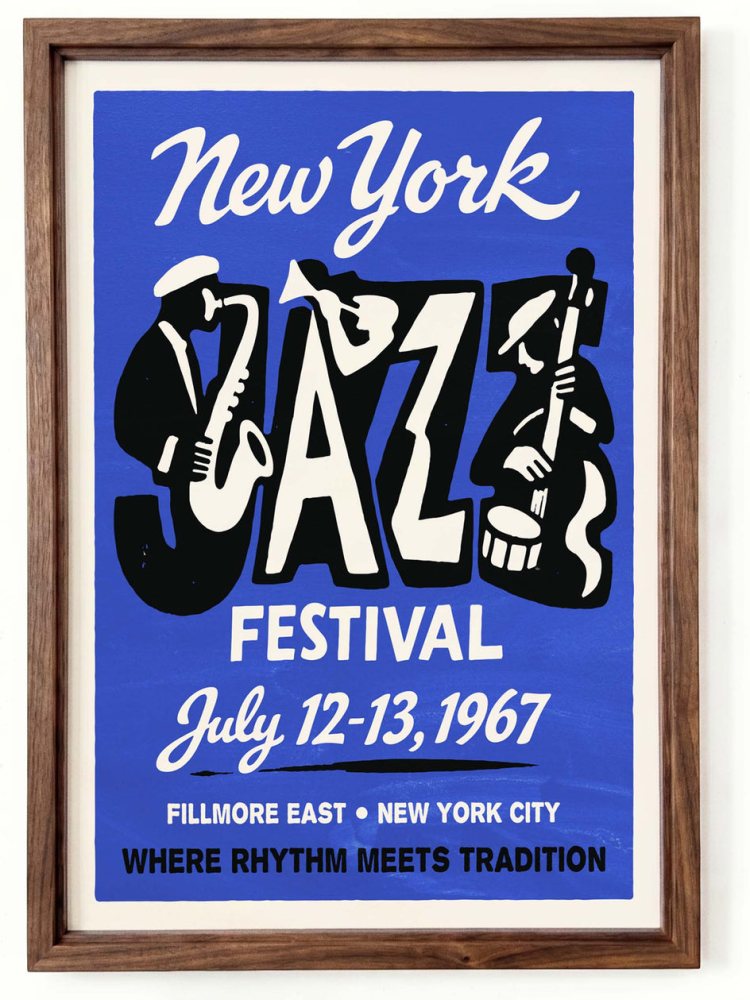 New York Jazz Festival Retro Music Print