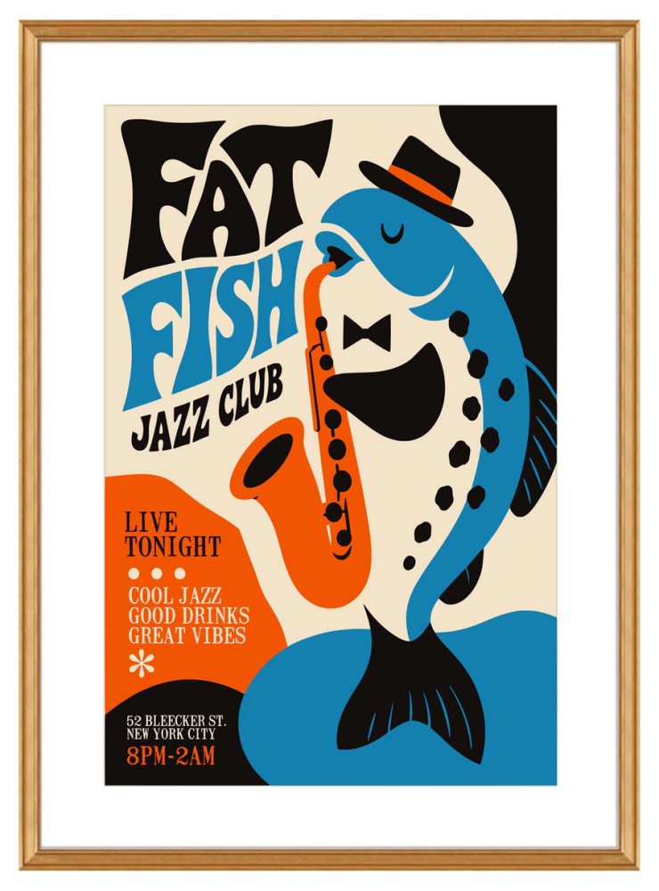 Jazz Club Fish Poster Print
