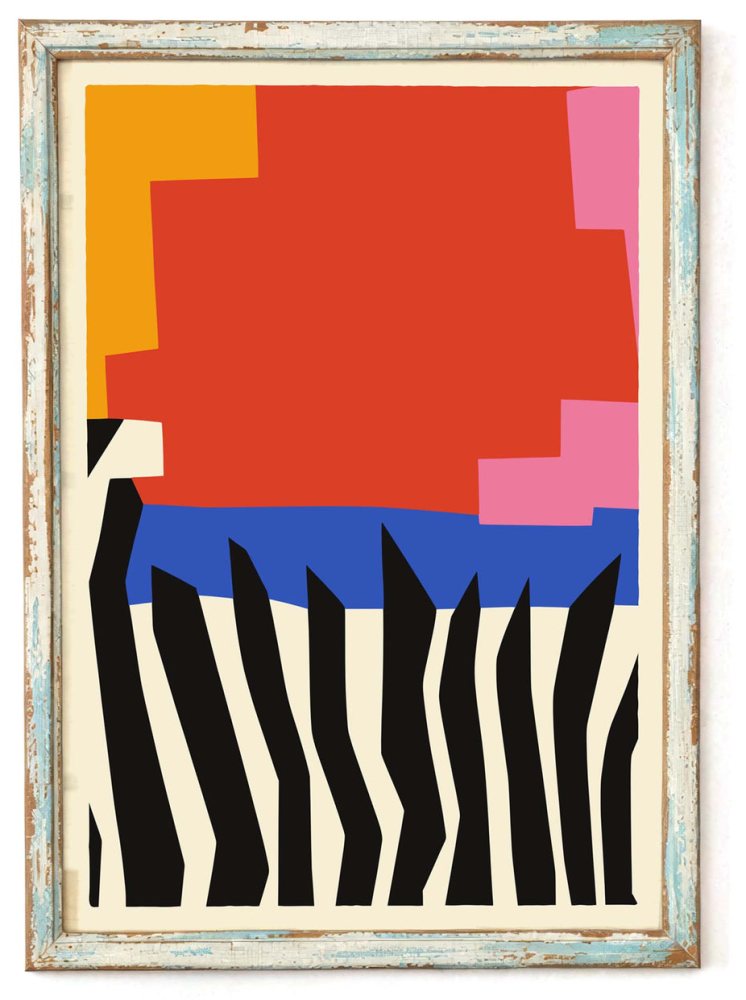 Abstract Zebra Stripe Art Poster