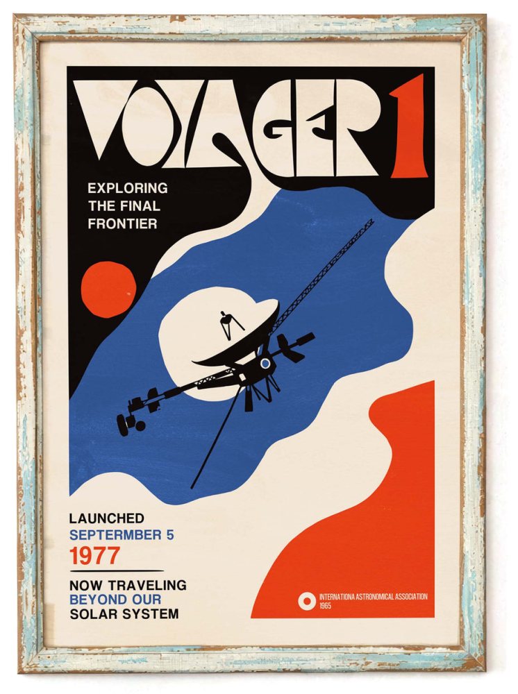 Voyager 1 Space Exploration Poster