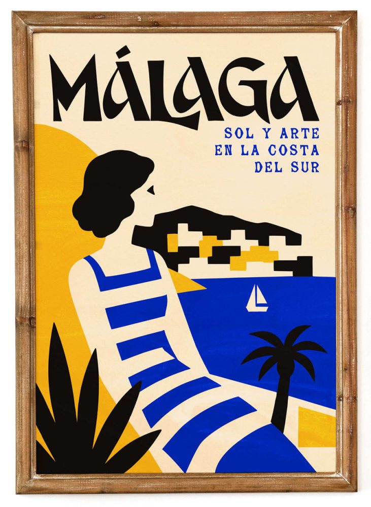 Málaga Costa del Sol Travel Poster