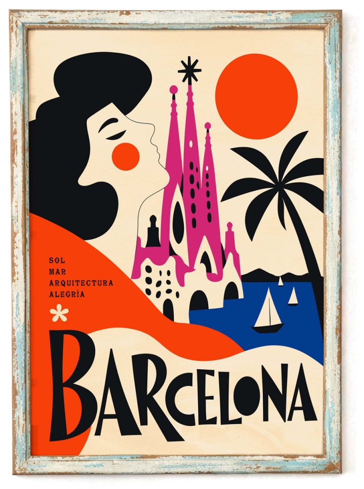 Barcelona Spain Travel Poster