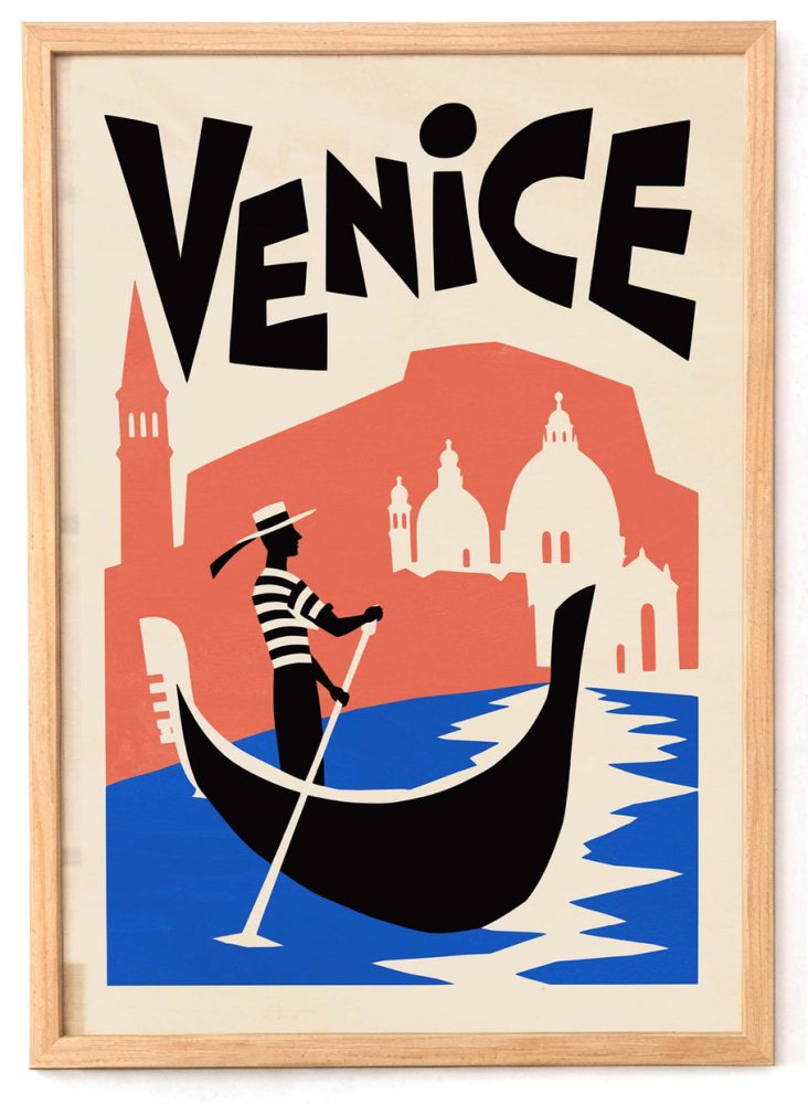 Venice Italy Gondola Travel Poster