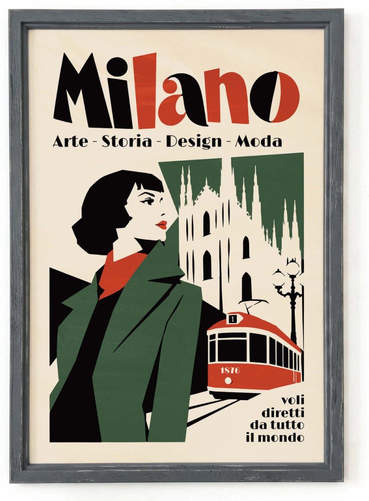 Milano Travel Poster Wall Art