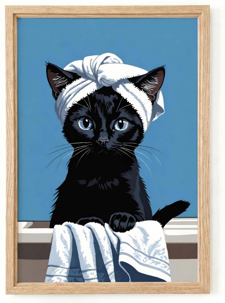 Bathroom Cat Poster