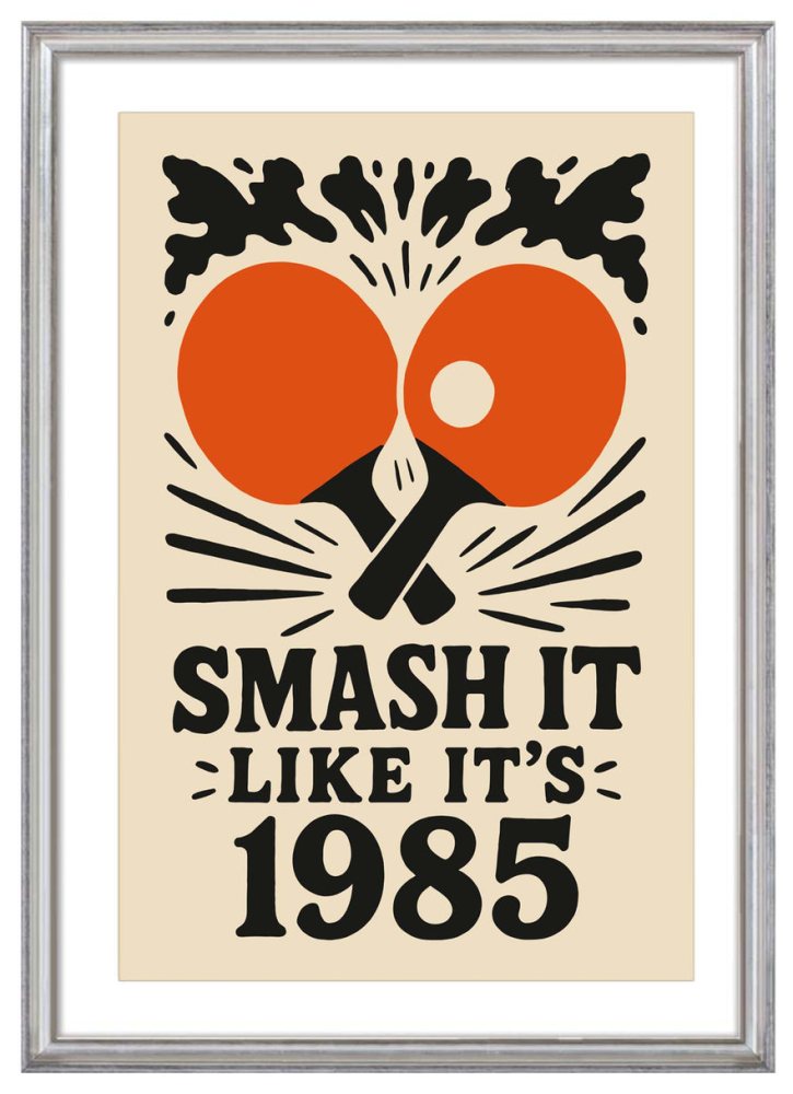 Table Tennis Retro Poster Print