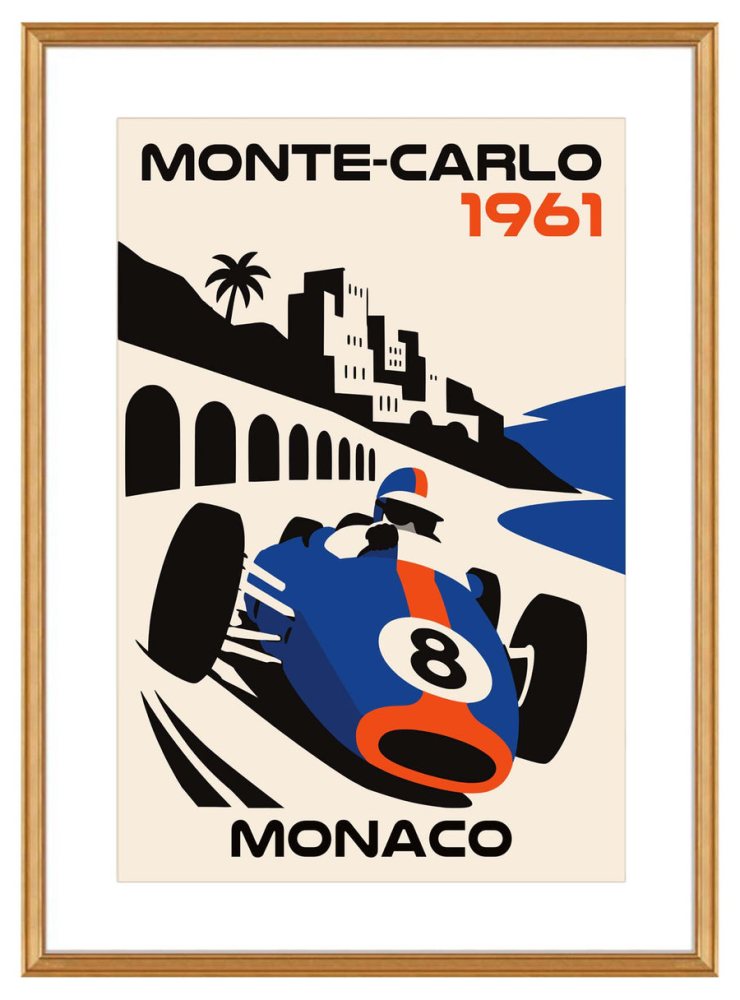 Monte Carlo 1961 Monaco Racing Poster Print