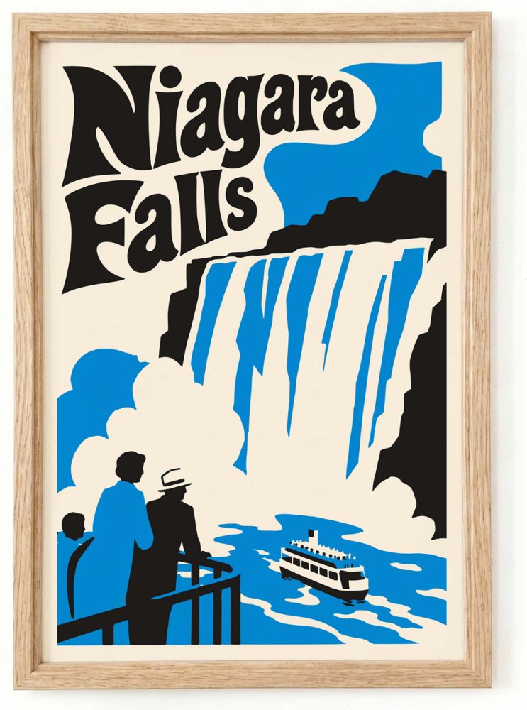 Niagara Falls Retro Travel Poster