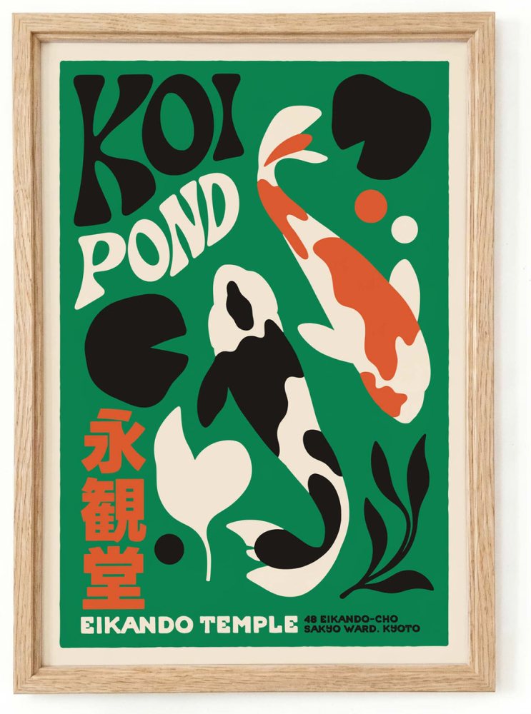 Koi Pond at Eikando Temple Poster