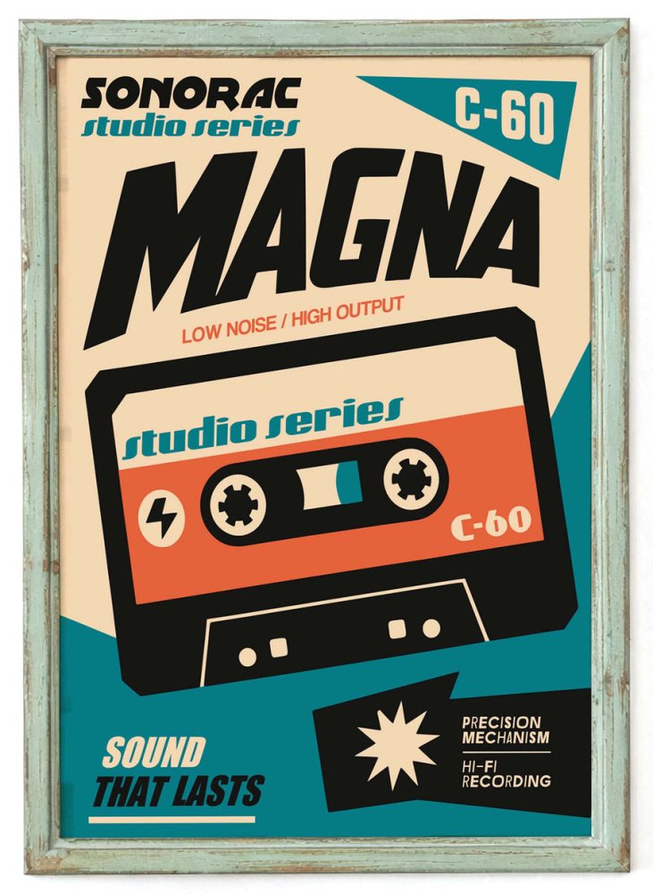 Vintage Cassette Tape Poster Print