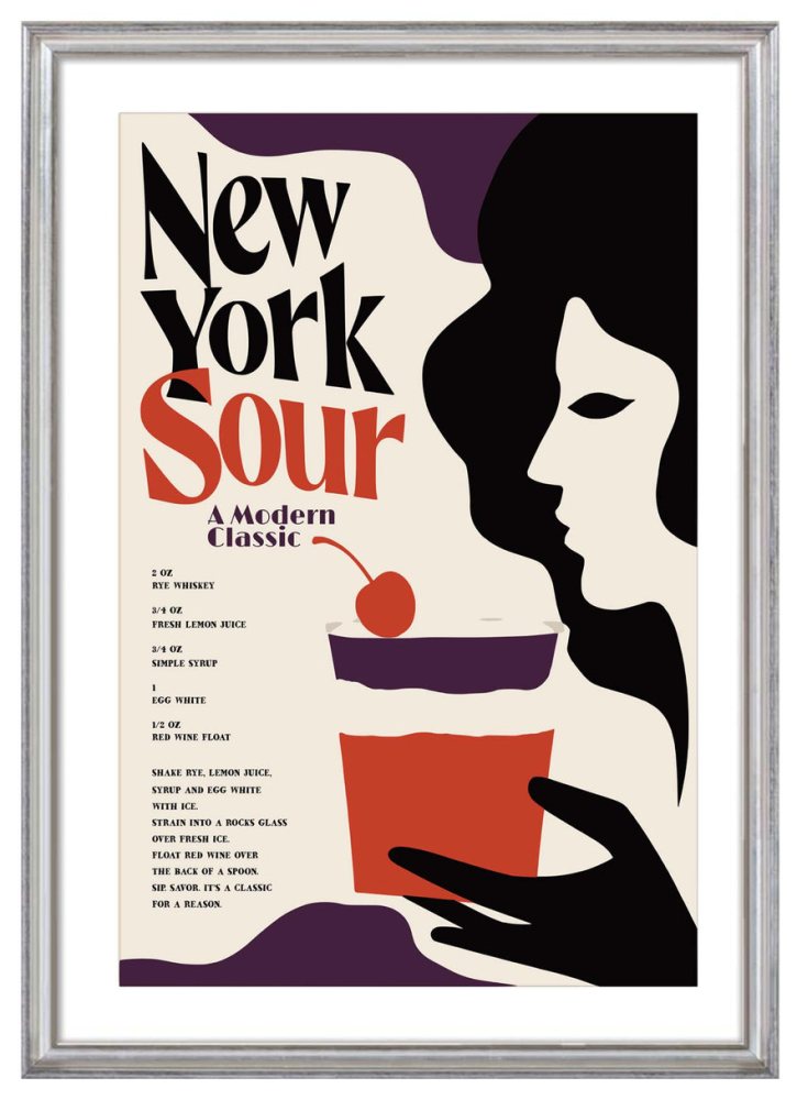 New York Sour Cocktail Print